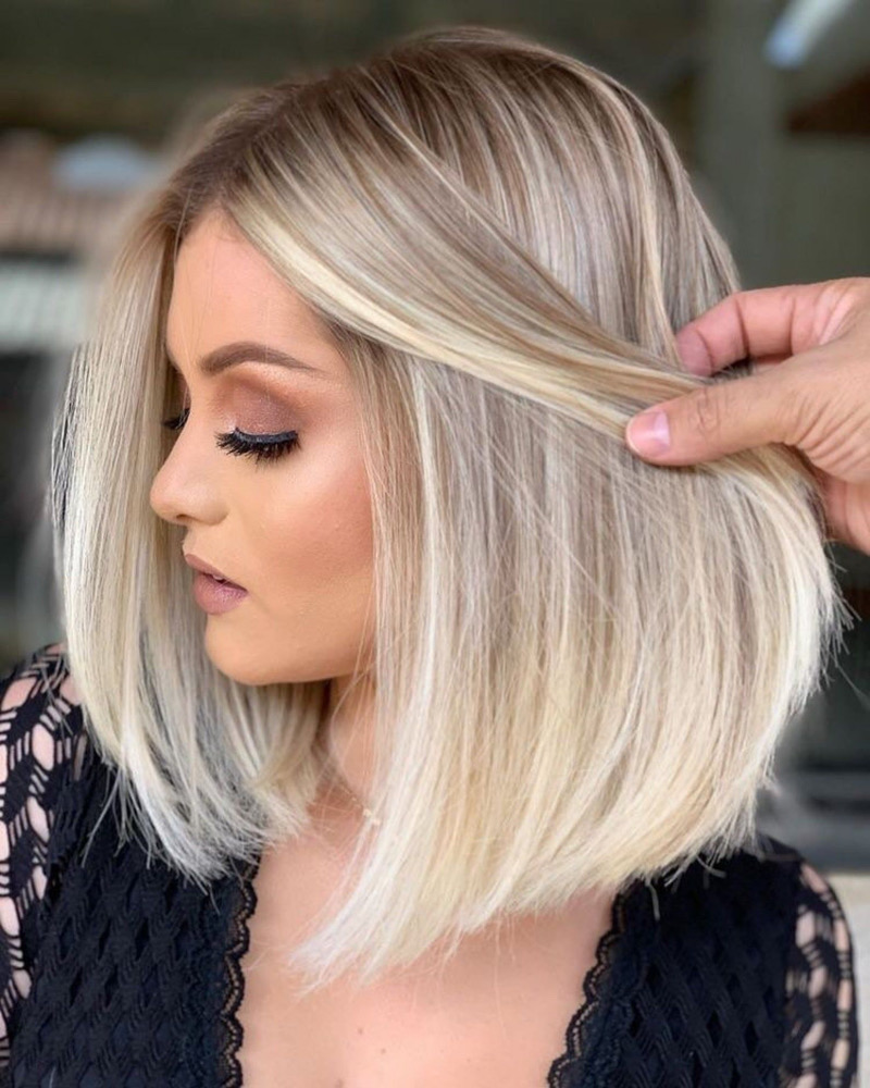 Bob Frisuren mit Blonden Strähnen – Natürliche Highlights für einen Frischen Look