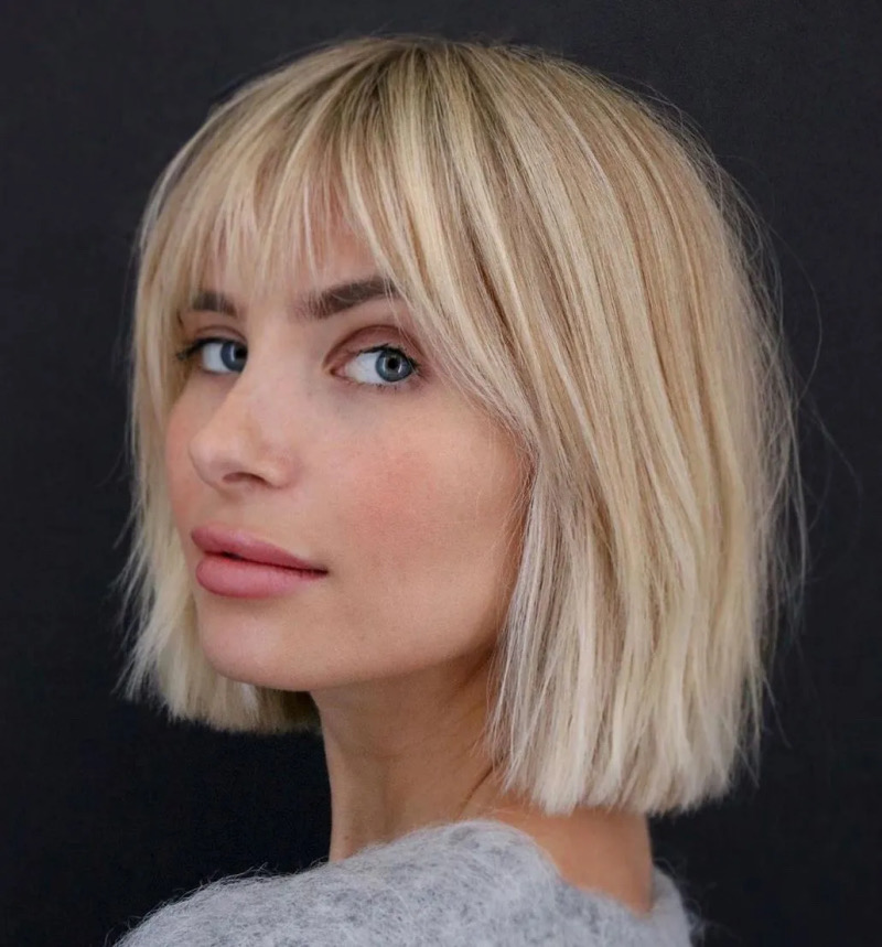 Bob Frisuren mit Pony Blond – Eleganz trifft Moderne