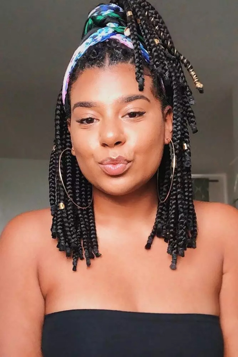 Frisuren Mittellanges Haar Flechten – Stilvolle Box Braids für einen Trendigen Look